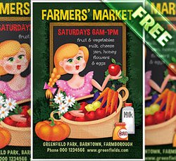 蔬菜销售传单模板：Farmers Market Flyer